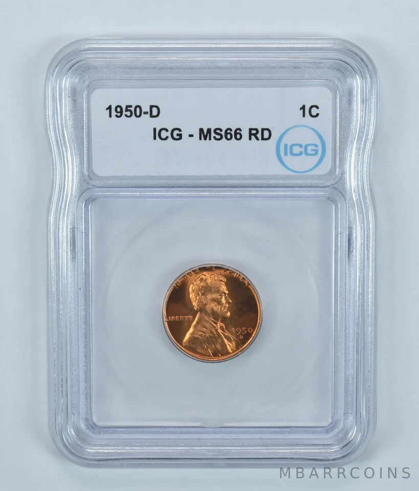 1950-D Lincoln Wheat Cent MS66 RD ICG