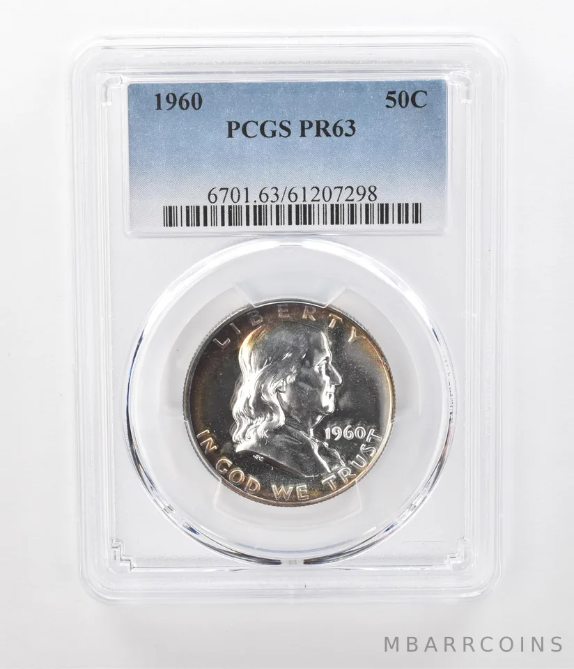 1960 Franklin Half Dollar PR63 PCGS Peripheral Tone *1142
