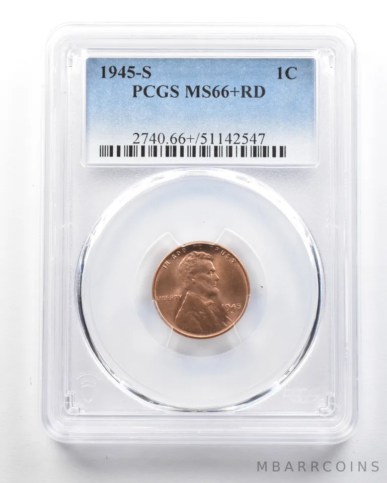 1945-S Lincoln Wheat Cent MS66+ RD PCGS *1807
