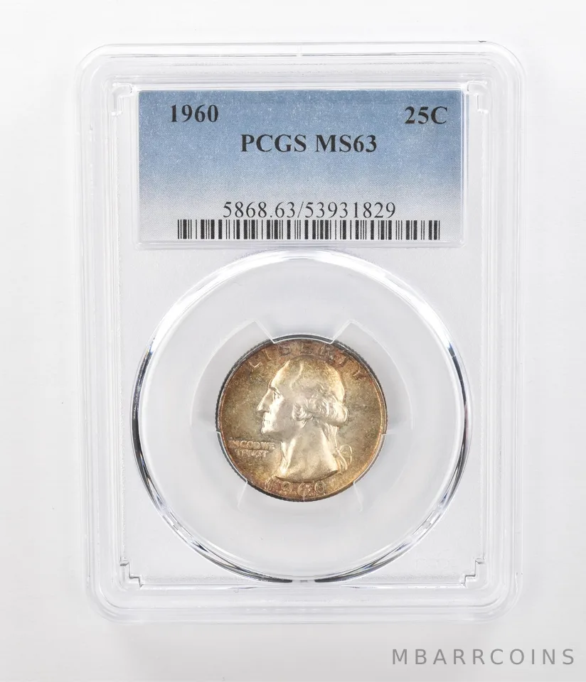 1960 Washington Quarter MS63 PCGS Beautiful Tone *1126
