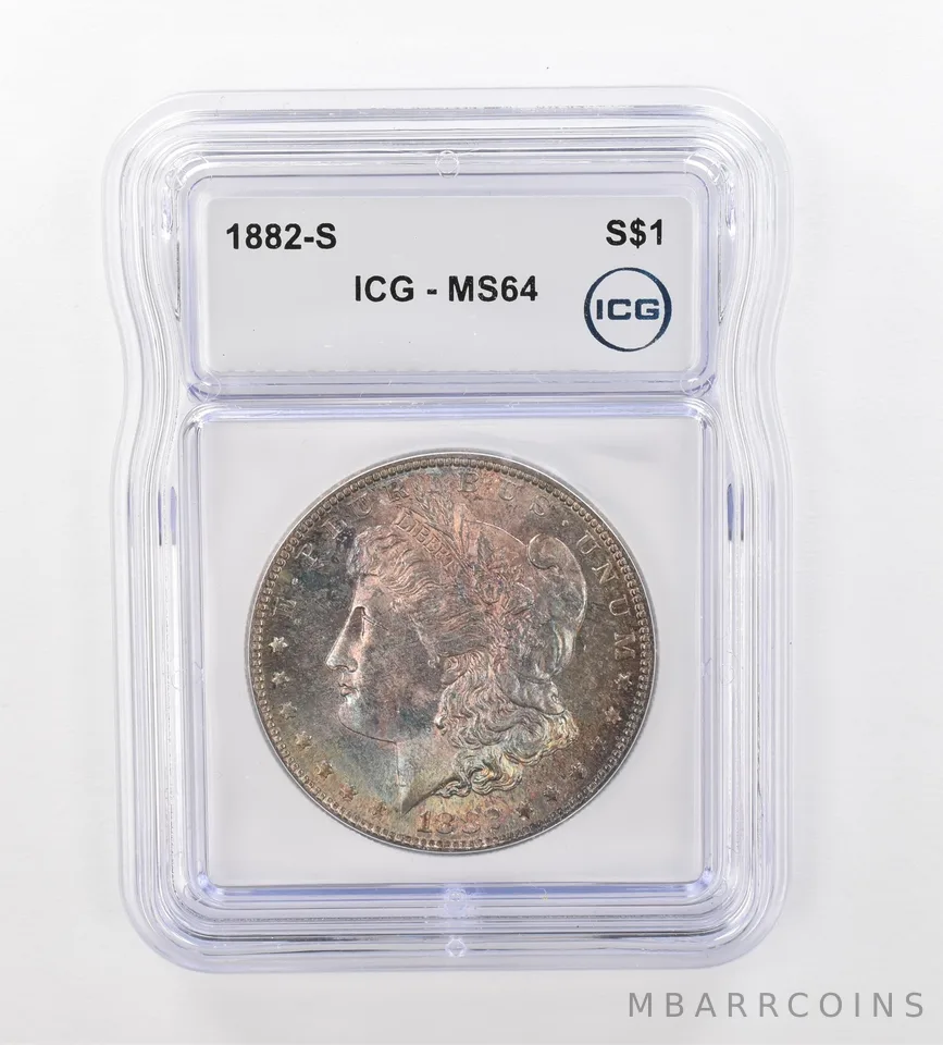 1882-S Morgan Silver Dollar MS64 ICG Beautiful Tone *0999
