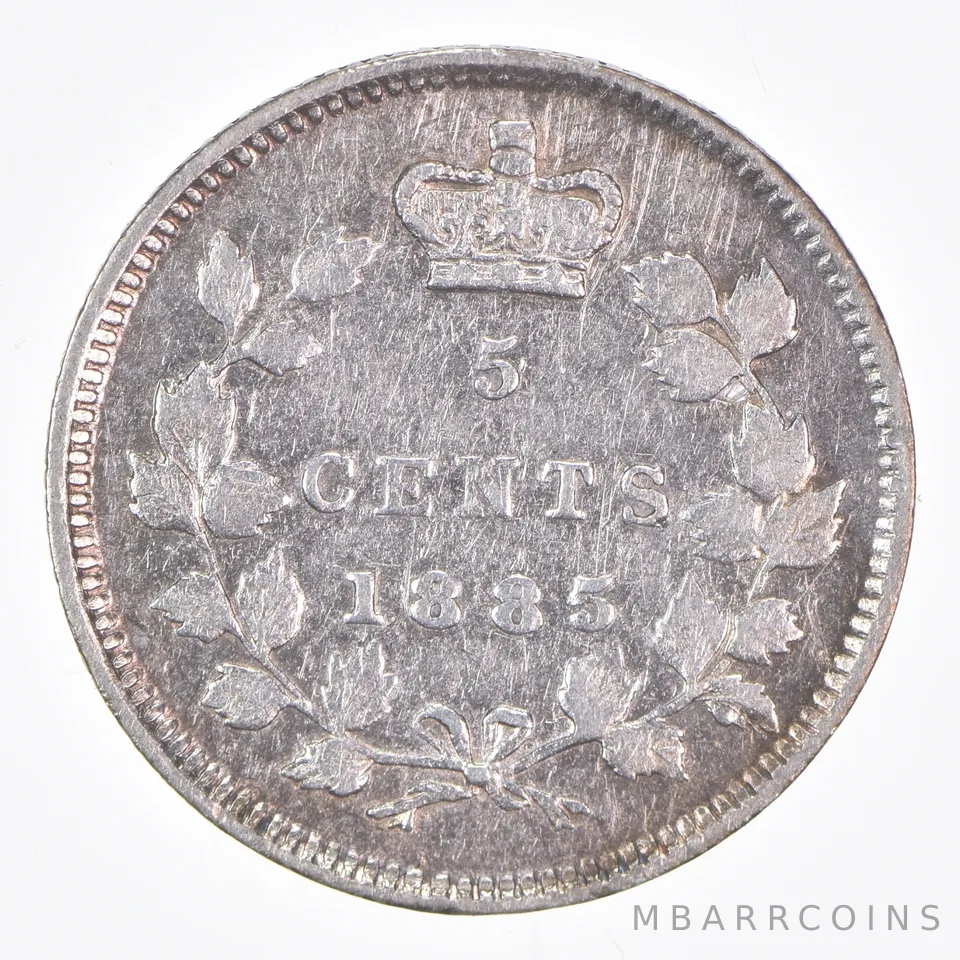 Better Date - 1885 Canada 5 Cents World Coin- Silver *182