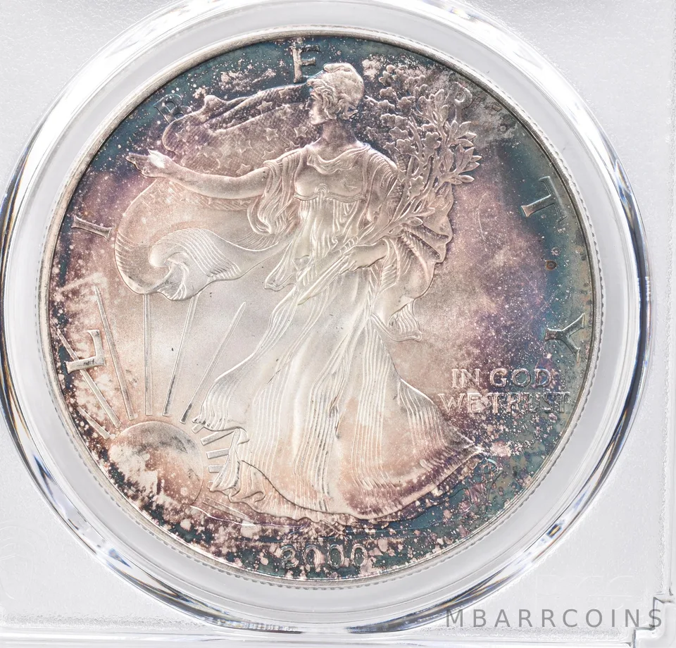 2000 American Silver Eagle MS68 PCGS Beautiful Tone *1222