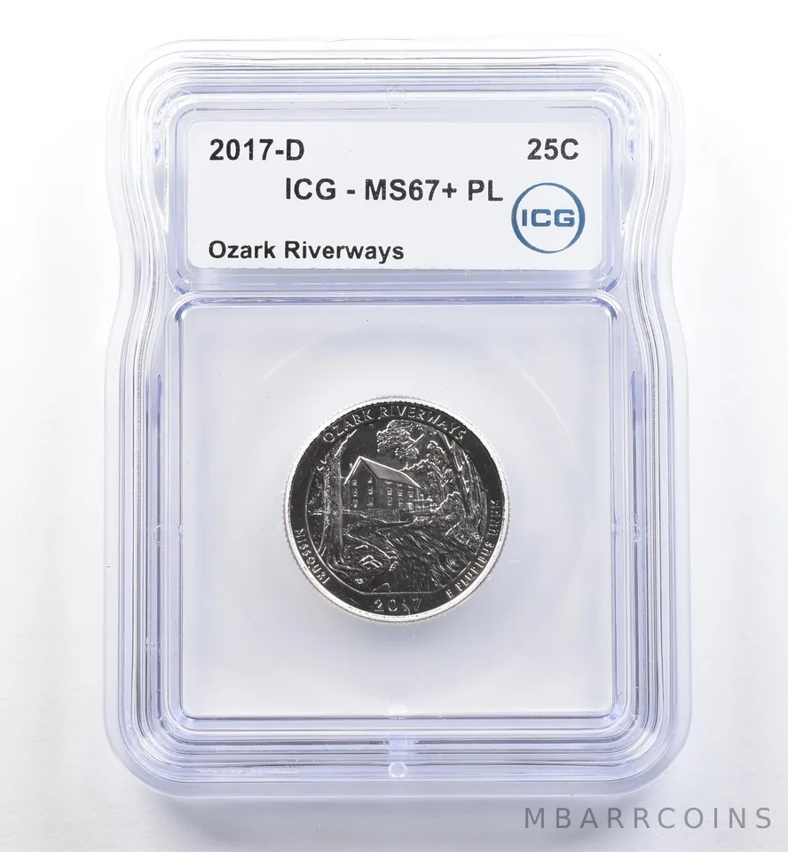 2017-D Washington Quarter ATB Ozark Riverways MS67+ PL ICG *6033
