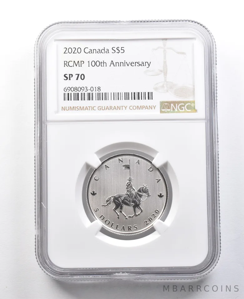 2020 Canada 5 Dollars Silver RCMP 100th Anniversary SP70 NGC *8392