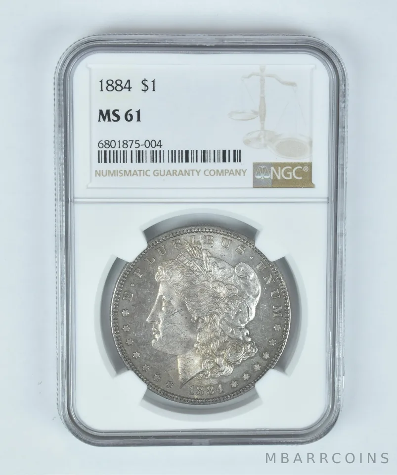 MS61 1884 Morgan Silver Dollar NGC Beautifully Toned Great Contrast PL? *2094