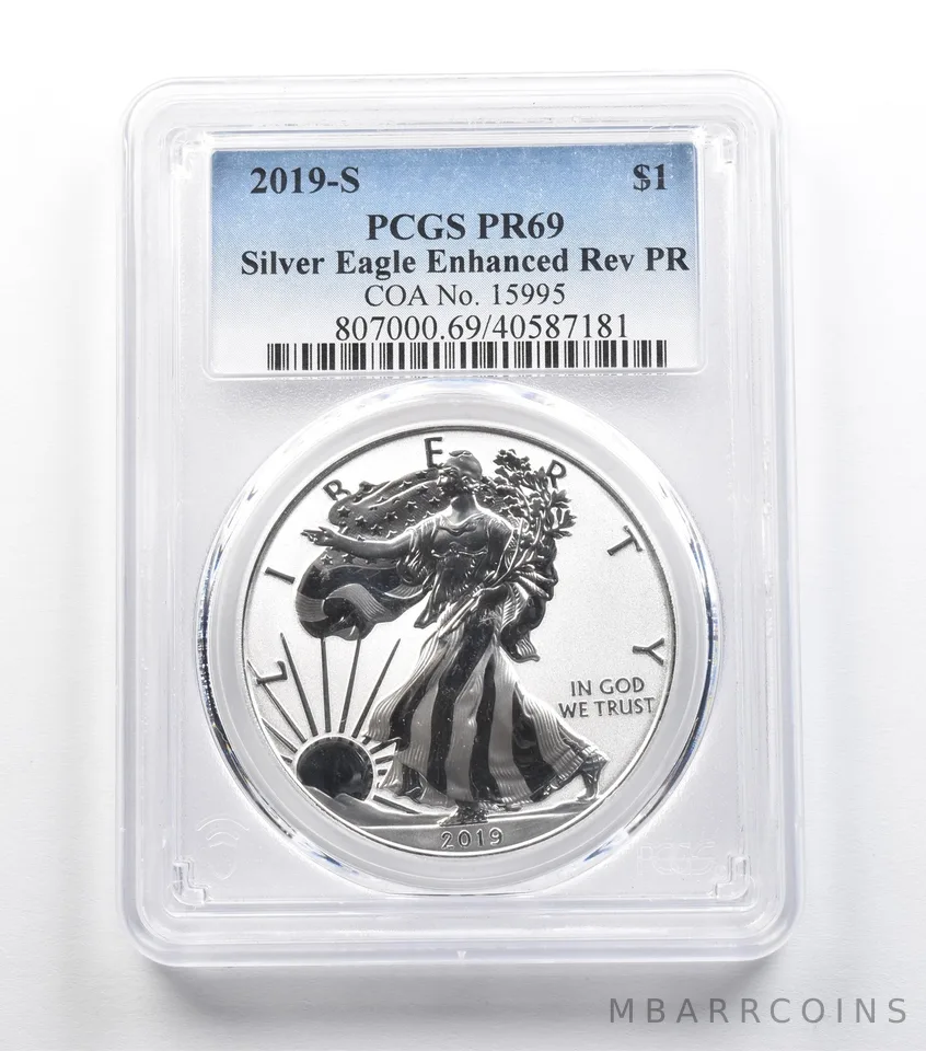 2019-S American Silver Eagle Enhanced Reverse PR69 PCGS *9172