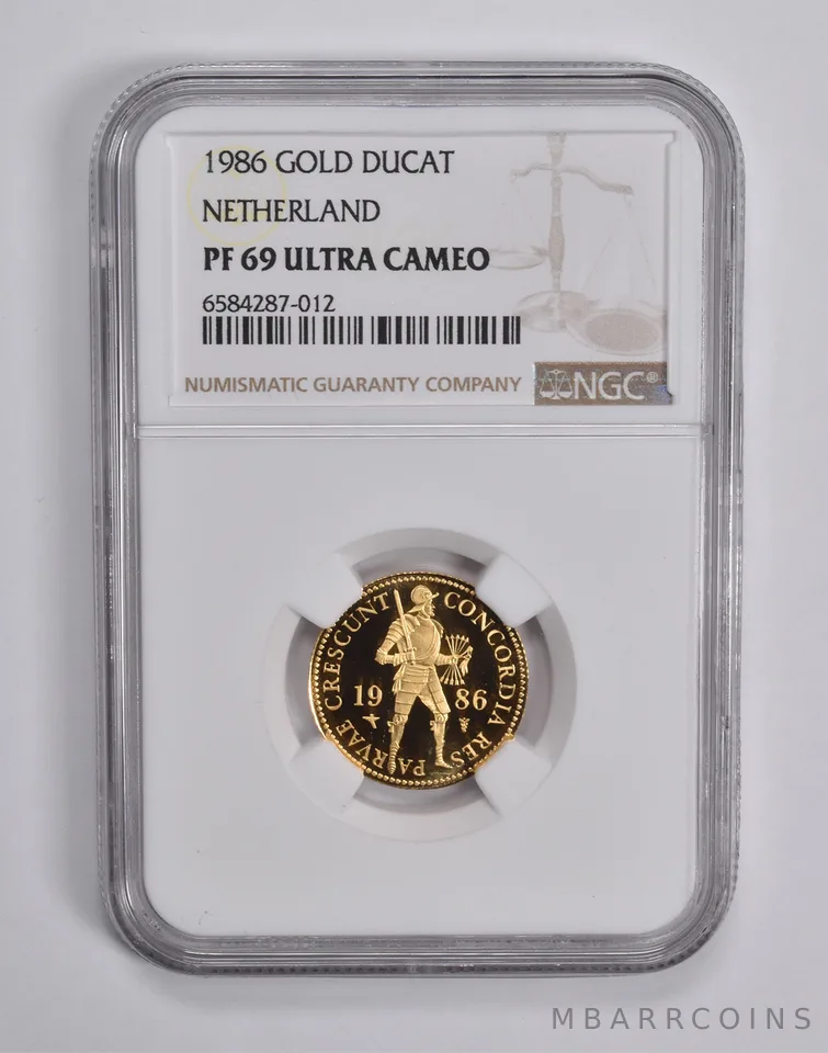 PF69 UCAM 1986 Netherlands Gold Ducat NGC *6559