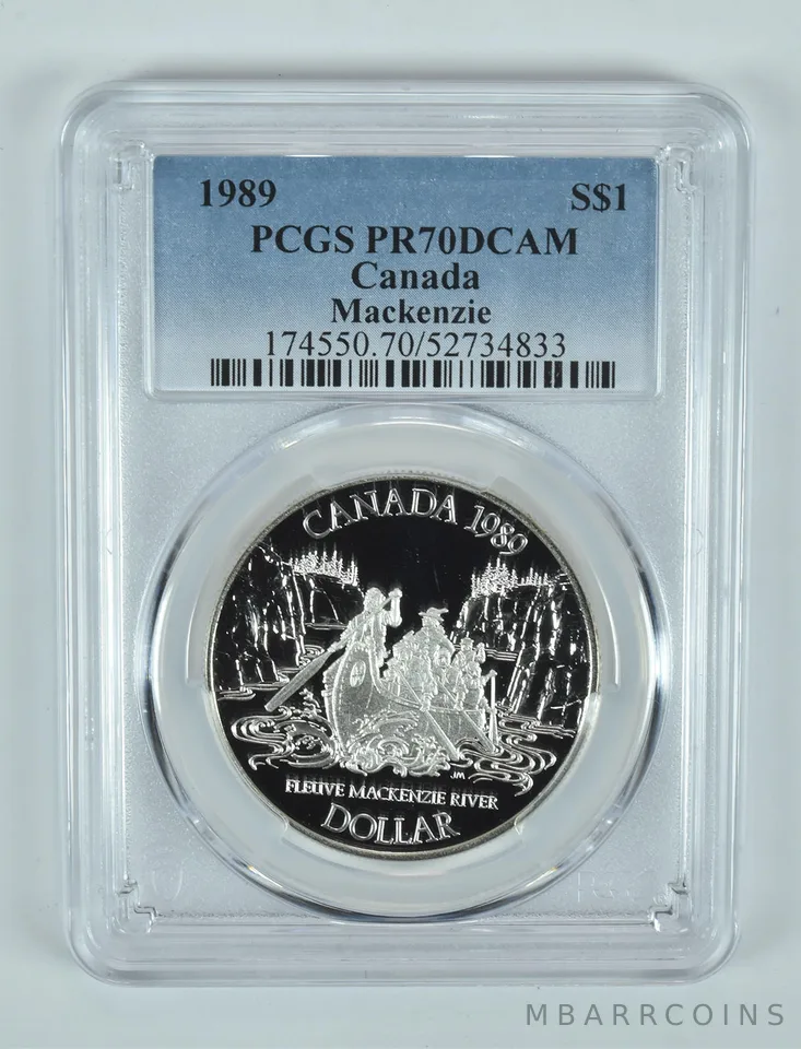 1989 Canada 1 Dollar Silver MacKenzie River PR70 DCAM PCGS