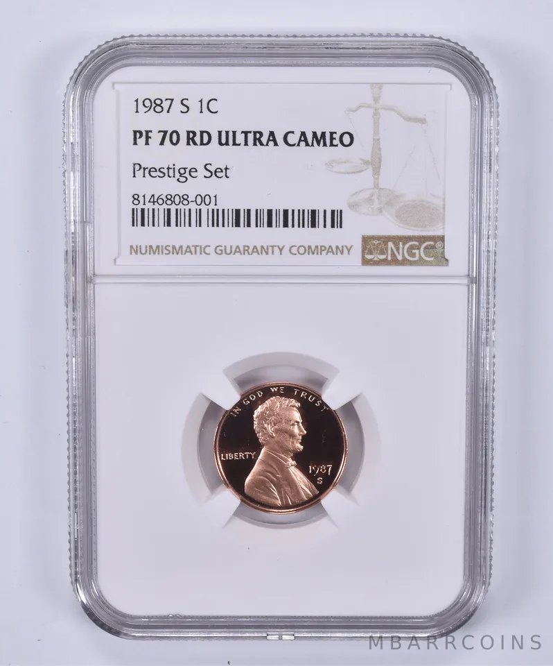 1987-S Lincoln Memorial Cent Prestige Set PF70 UCAM NGC Brown Label