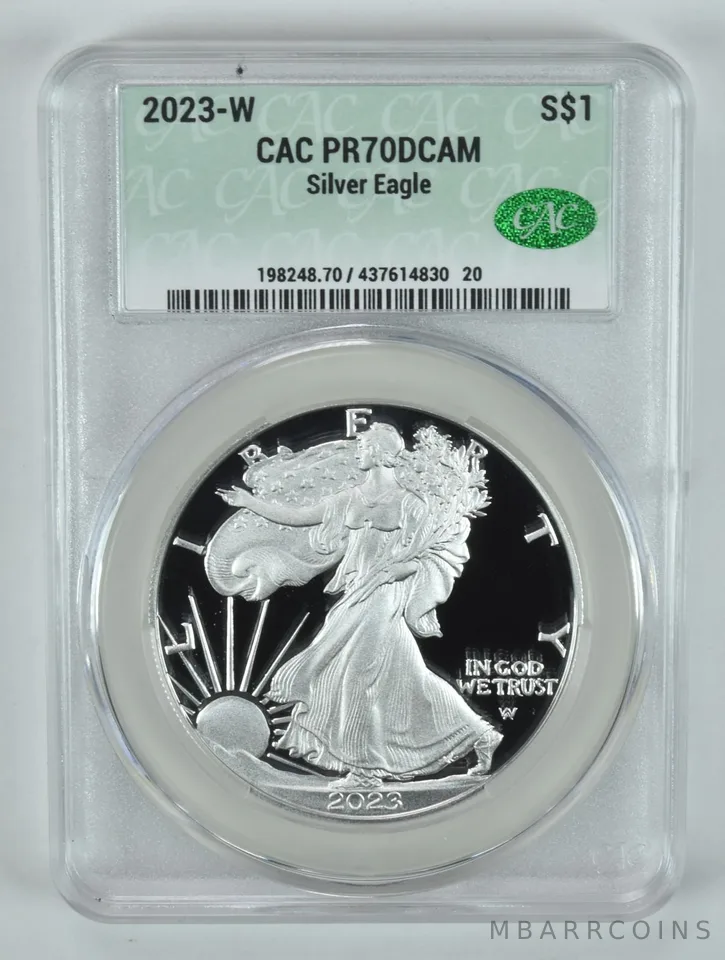 2023-W American Silver Eagle PR70 DCAM CAC CACg
