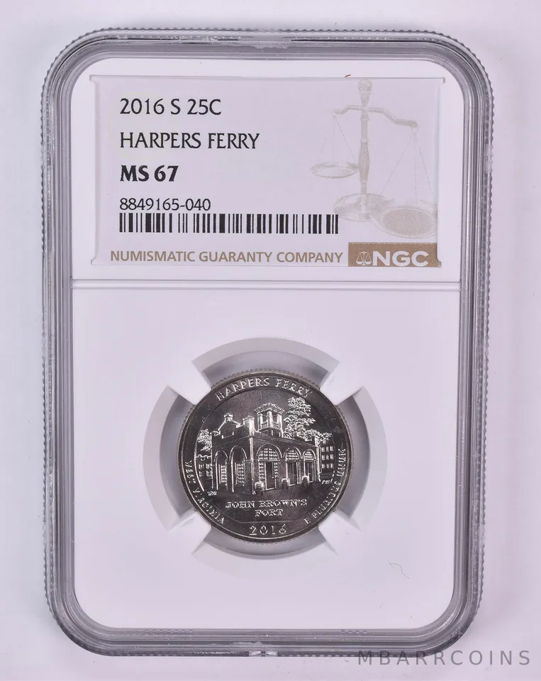 2016-S Washington Quarter Harpers Ferry ATB MS67 NGC Brown Label