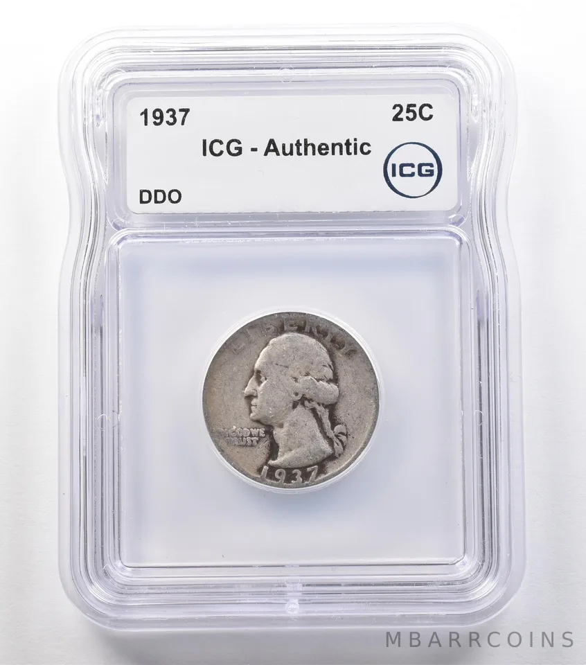 1937 Washington Quarter Mint Error DDO Authentic ICG *2437