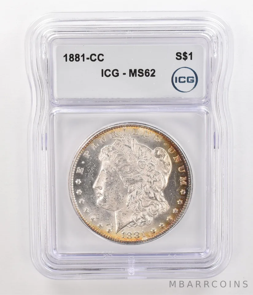 1881-CC Morgan Silver Dollar MS62 ICG Peripheral Tone *4765
