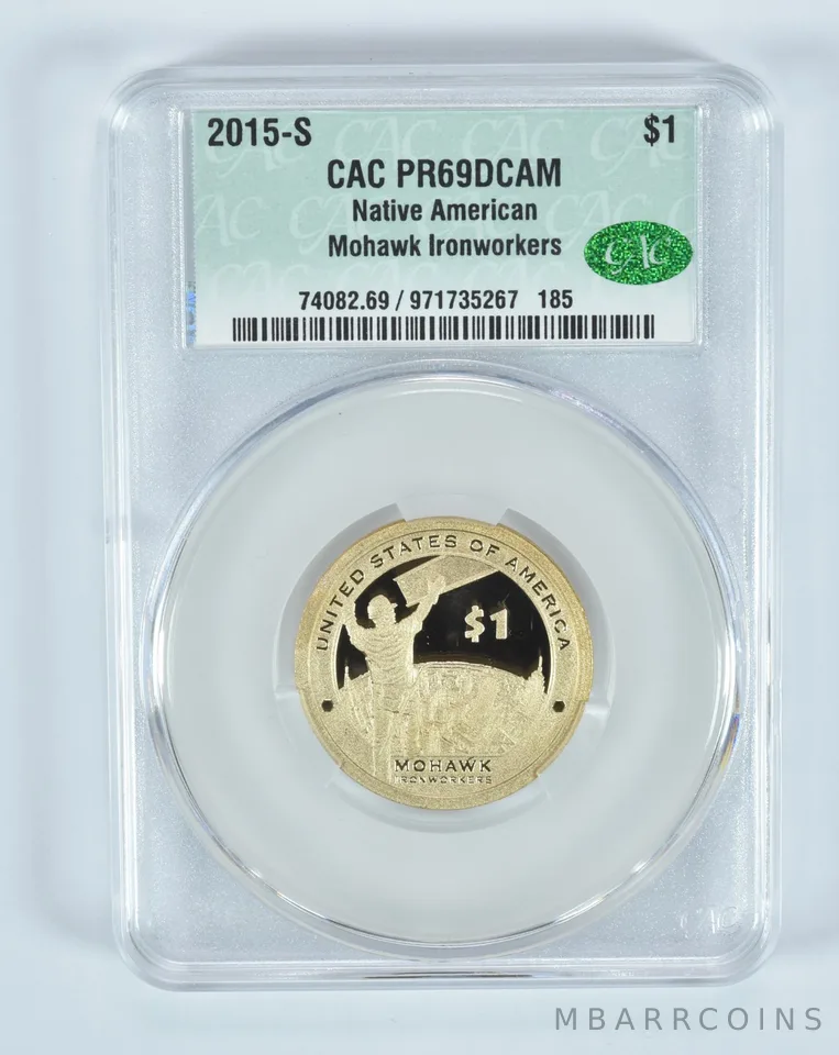 2015-S Sacagawea $1 Native American Mohawk Ironworkers PR69 DCAM CAC CACg