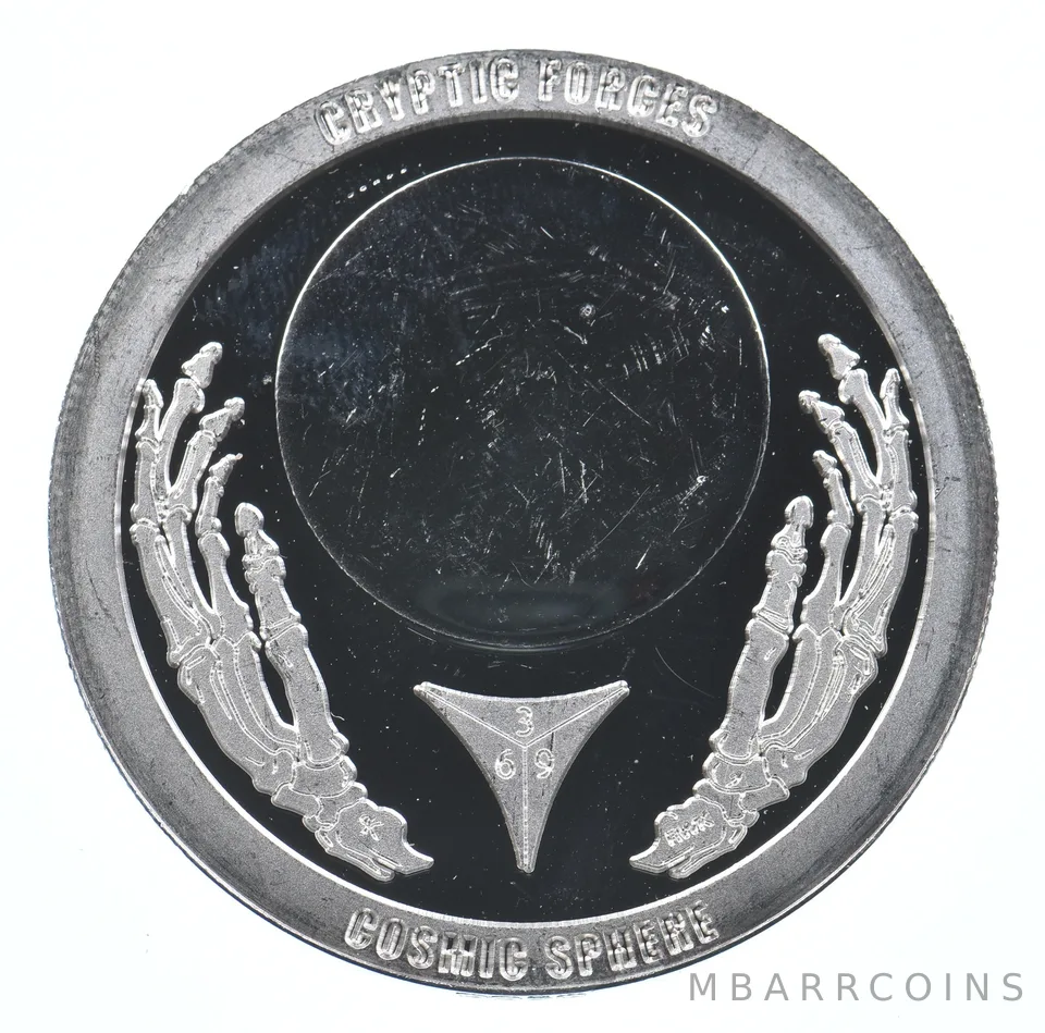 1 Oz Silver Round Chautauqua Silver Works Cryptic Forces Cosmic Sphere *1669