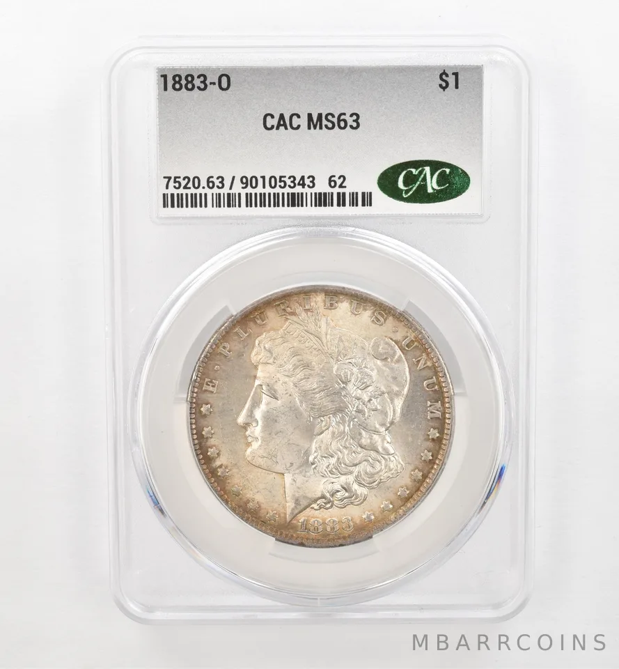 1883-O Morgan Silver Dollar MS63 CAC CACg Beautiful Tone *0458