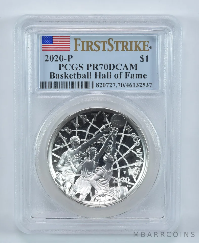 2020-P Basketball Hall Of Fame Commemorative $1 First Strike PR70 DCAM PCGS
