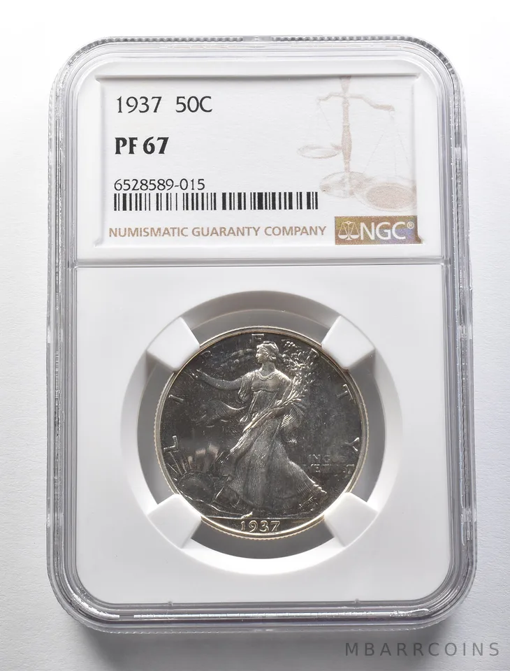 PF67 1937 Walking Liberty Half Dollar NGC a5661
