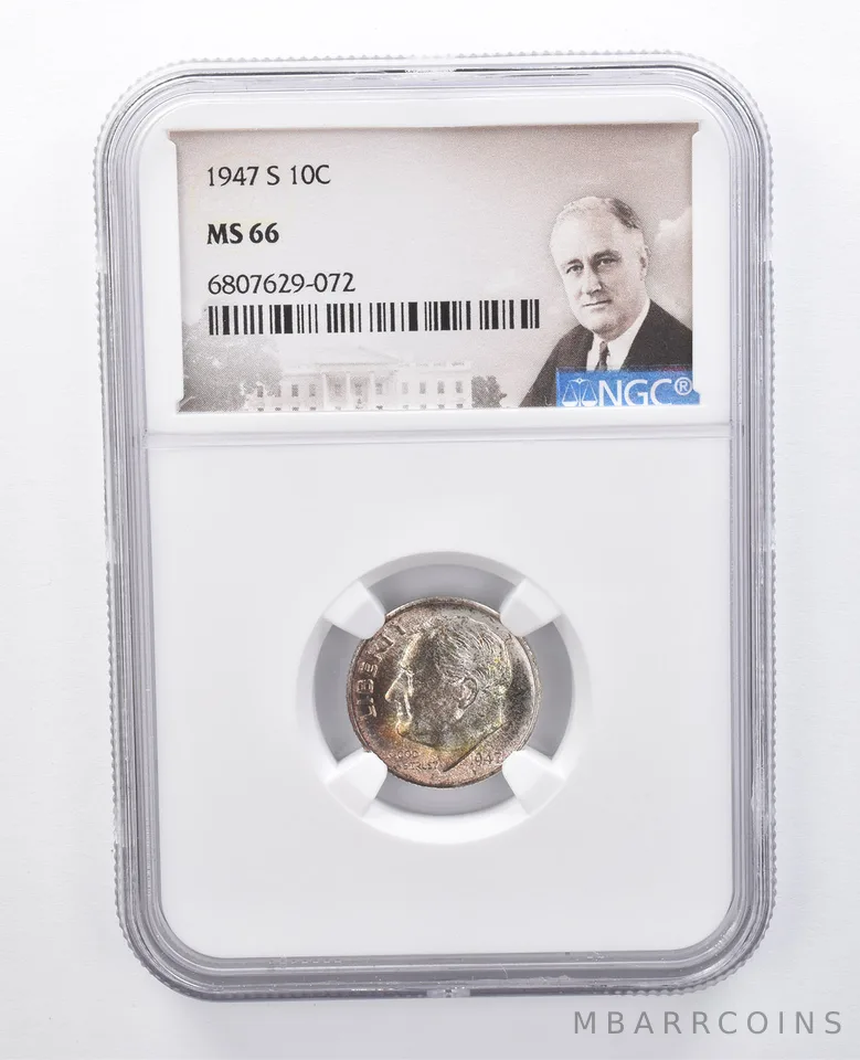 1947-S Roosevelt Dime MS66 NGC Beautiful Tone *7933