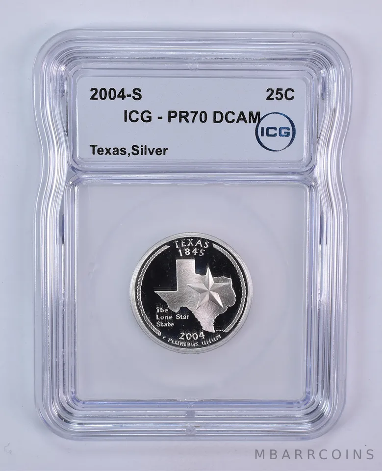 2004-S Washington State Quarter Texas Silver PR70 DCAM ICG