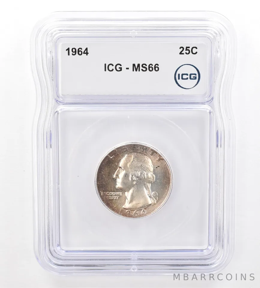 1964 Washington Quarter MS66 ICG Beautiful Tone a7357