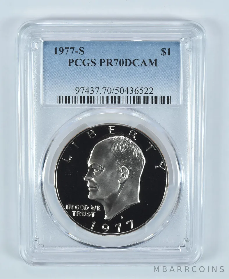 1977-S Eisenhower $1 PR70 DCAM PCGS Blue Label