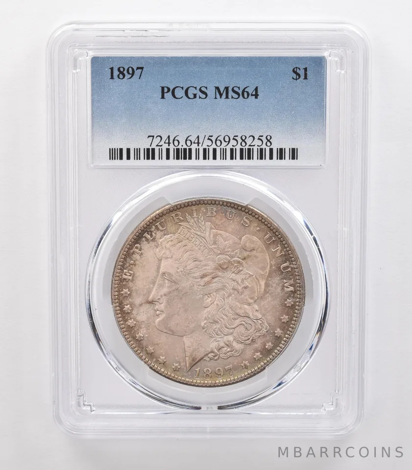 1897 Morgan Silver Dollar MS64 PCGS Beautiful Tone a0720