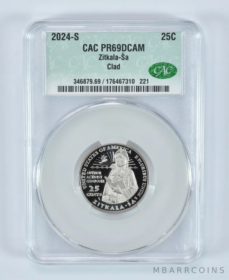 2024-S Washington Quarter Clad Zitkala-Sa PR69 DCAM CAC CACg