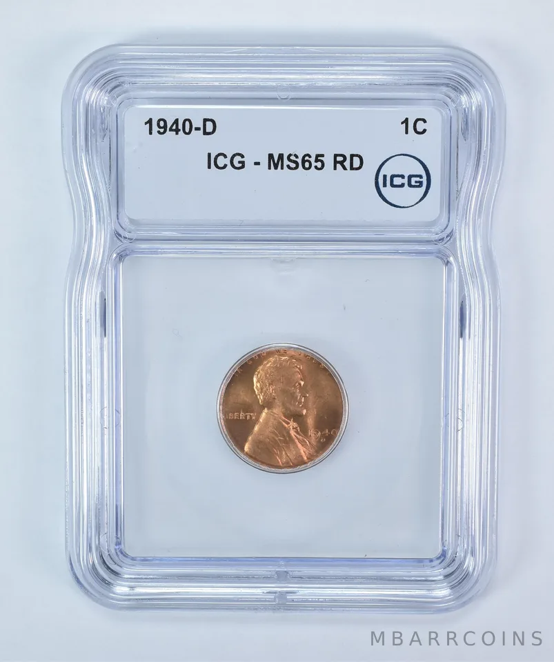 1940-D Lincoln Wheat Cent MS65 RD ICG
