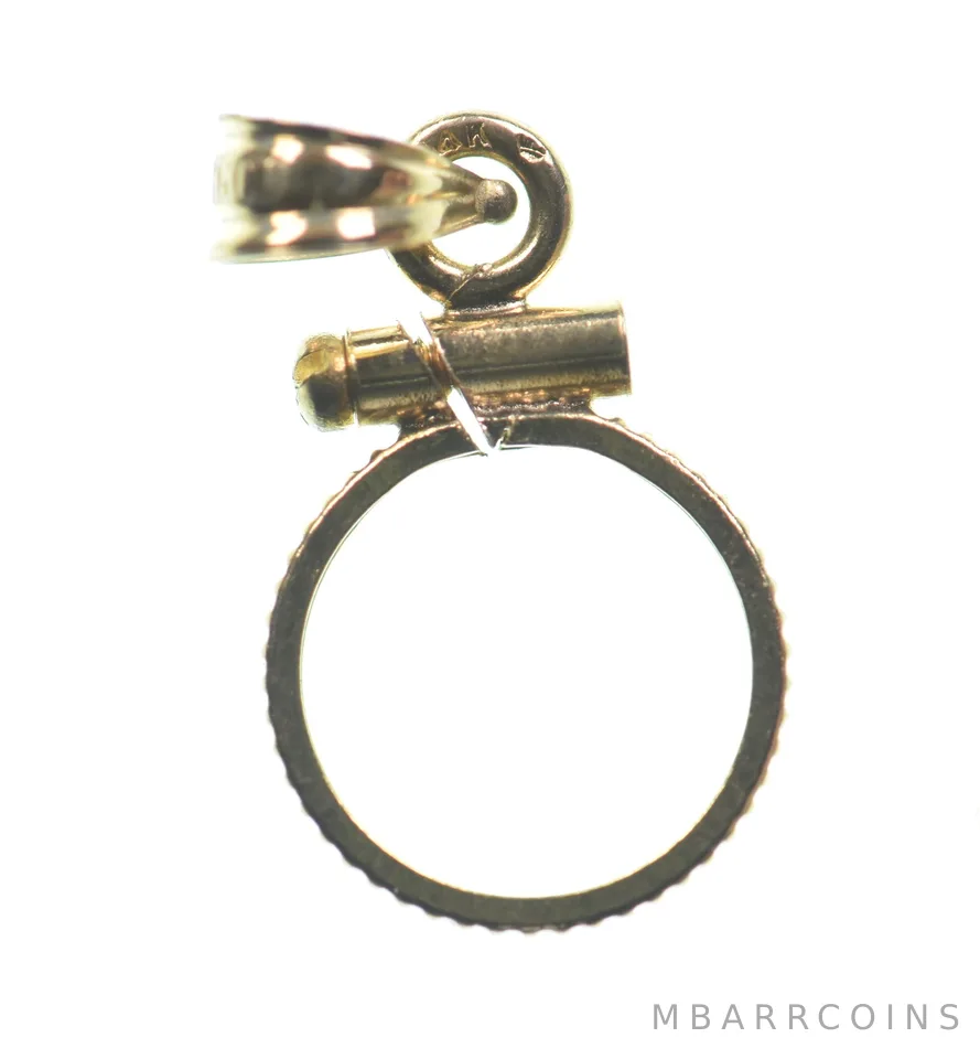 14K 9mm Gold Filled Token Coin Bezel Pendant Frame Edge *1425