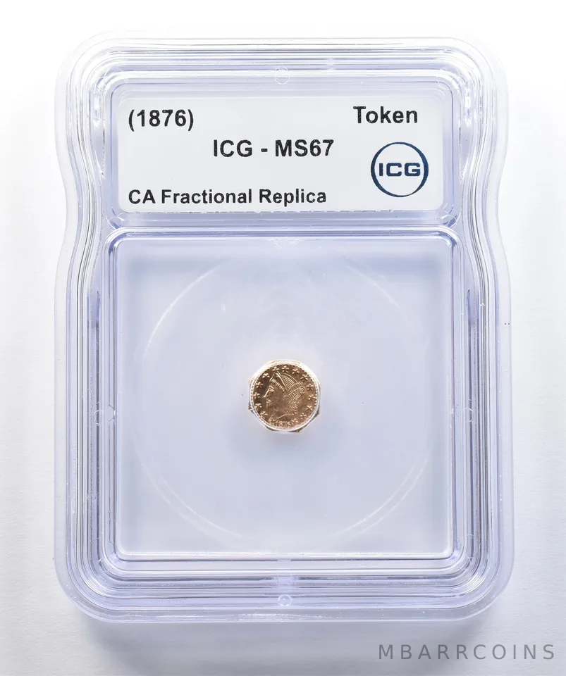 (1876) CA Fractional Gold Token 1/4 Dollar Liberty Head MS67 ICG a7761