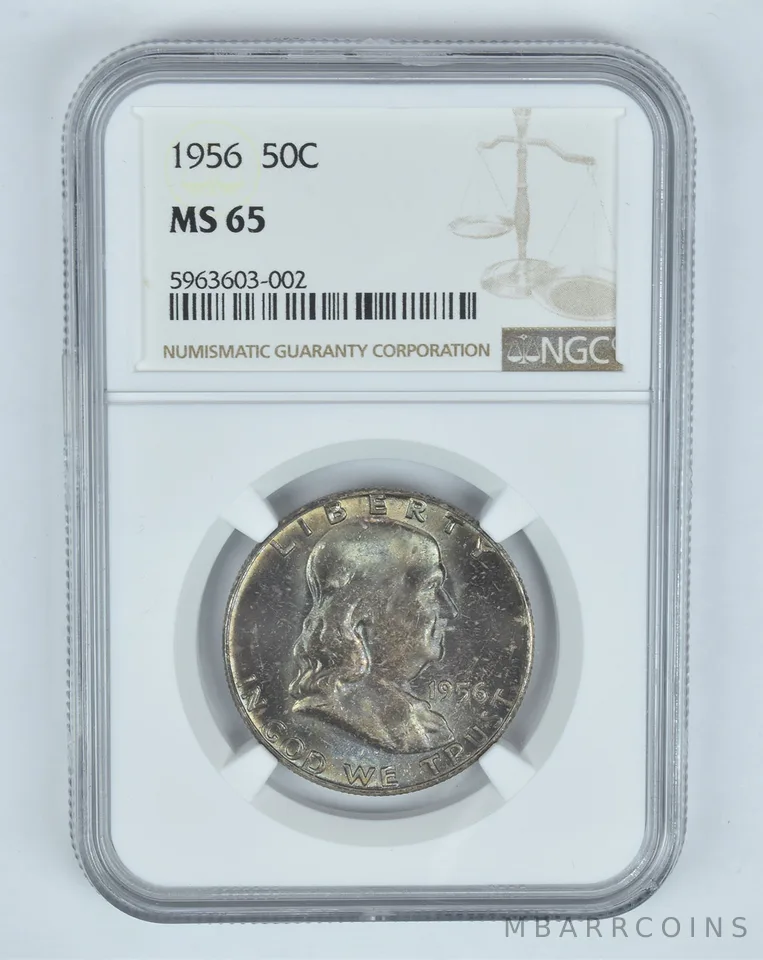 MS65 1956 Franklin Half Dollar - Graded NGC AWESOME Tone *8819