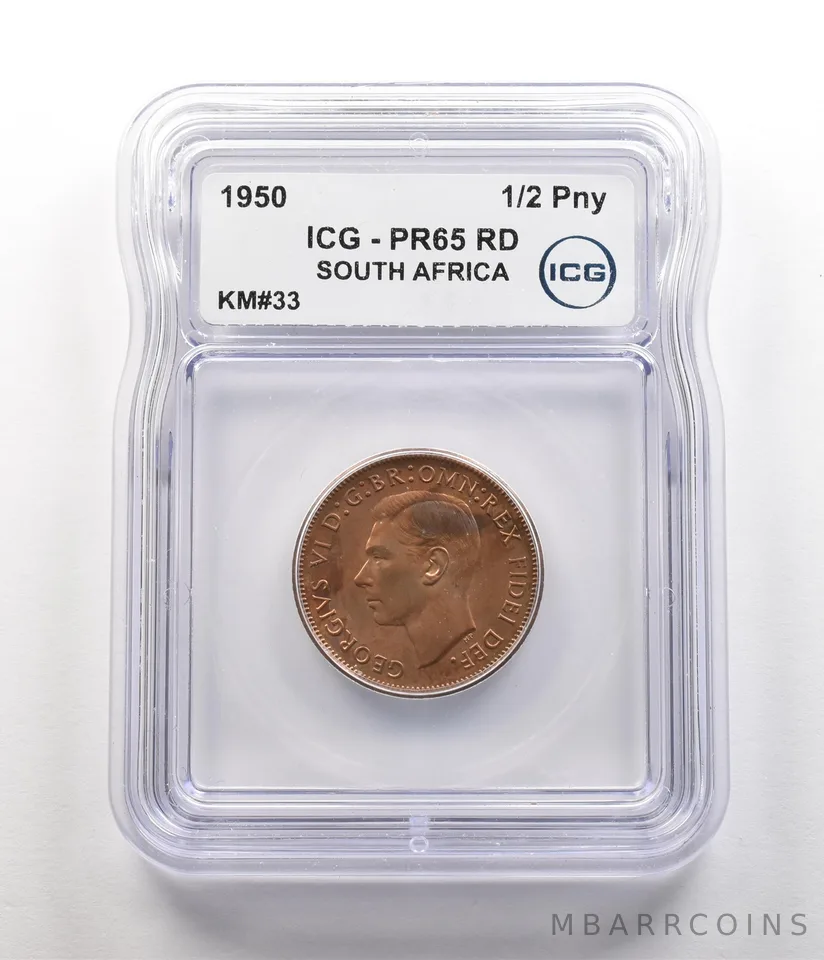 1950 South Africa Half Penny KM#33 PR65 RD ICG a6759