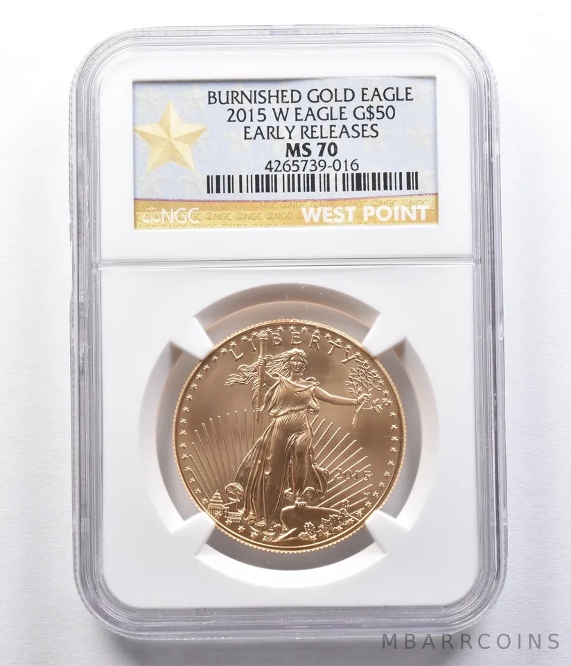 2015-W Burnished $50 American Gold Eagle Early Release MS70 NGC *2322