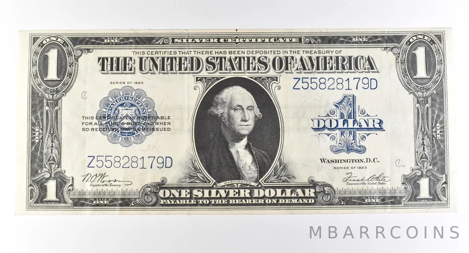 1923 $1 Silver Certificate Large Note Blue Seal *2983