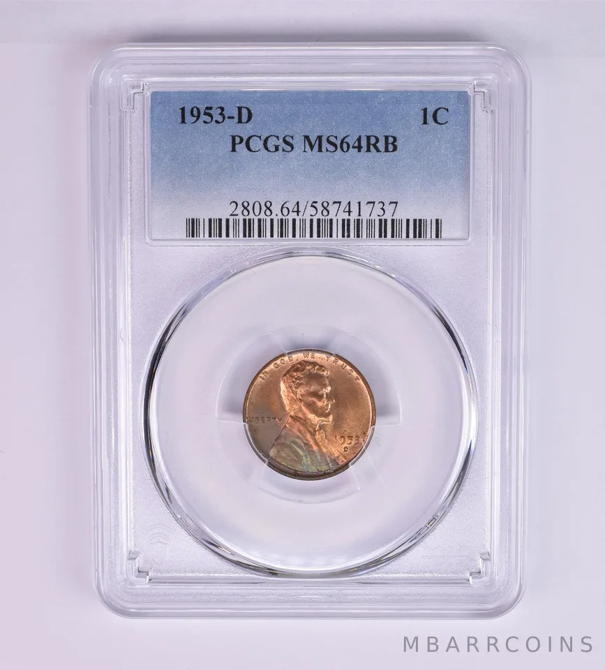 1953-D Lincoln Wheat Cent MS64 RB PCGS Beautiful Tone *1225