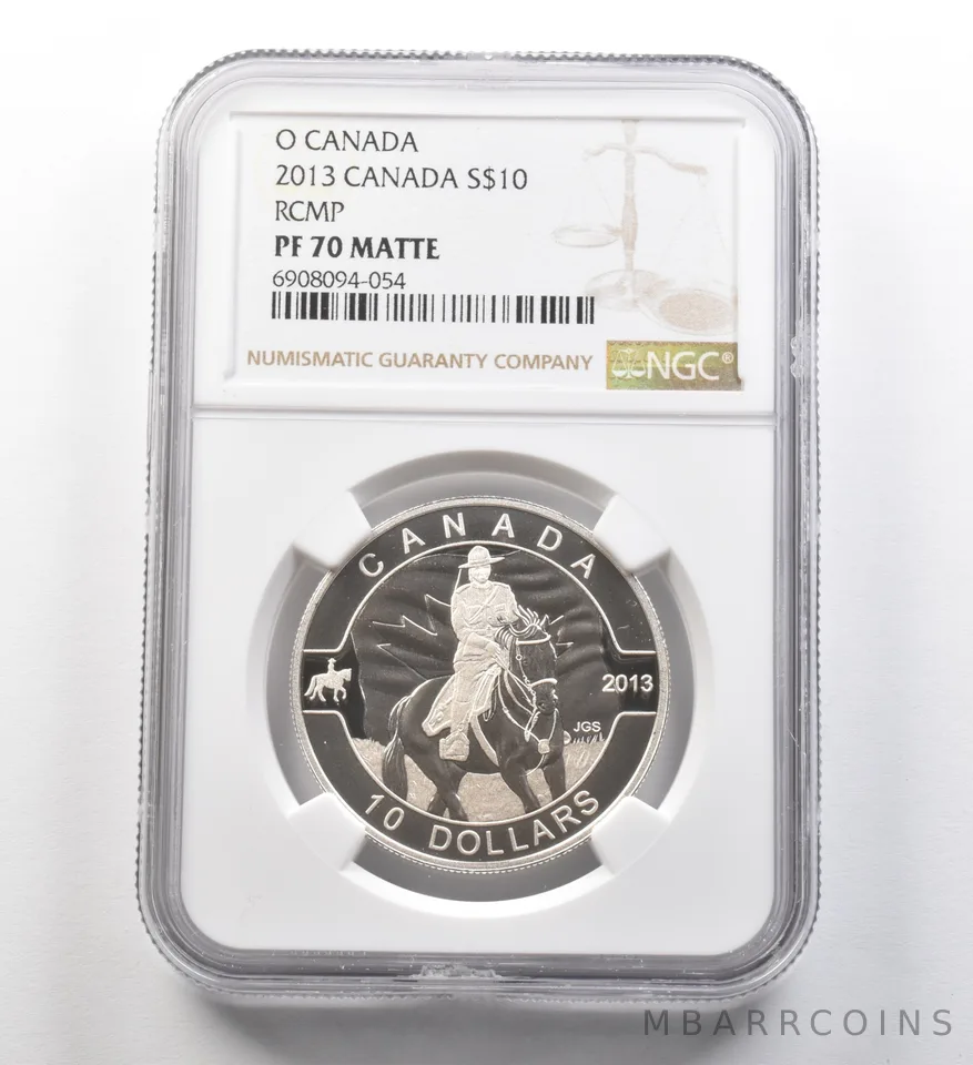 2013 Canada 10 Dollars Silver O Canada RCMP PF70 Matte NGC a8239
