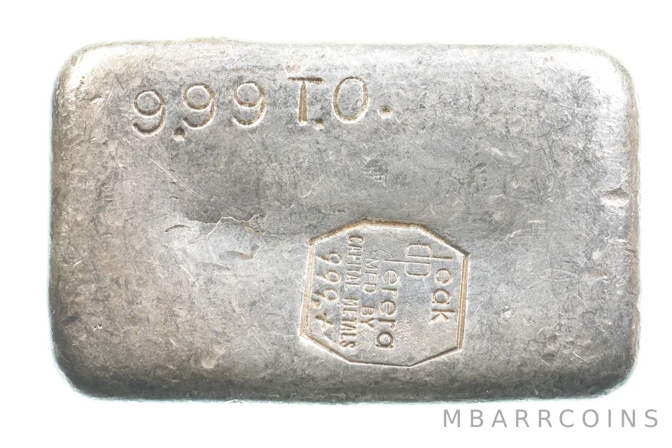 9.99 Troy Oz Silver Bar Deak Perera Vintage Poured Capital Metals 10 *5546