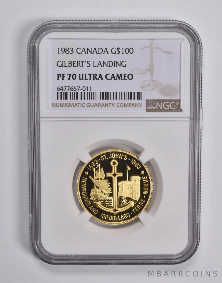 PF70 UCAM 1983 Canada Gold 100 Dollars Gilberts Landing NGC *6527