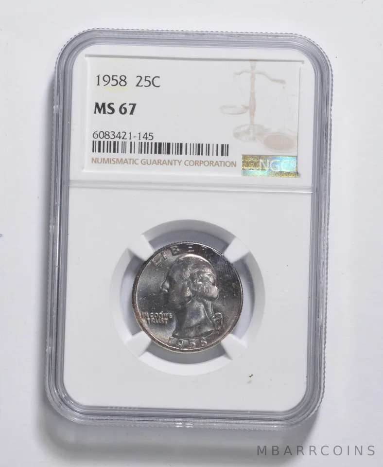 MS67 1958 Washington Quarter - Graded NGC *3214