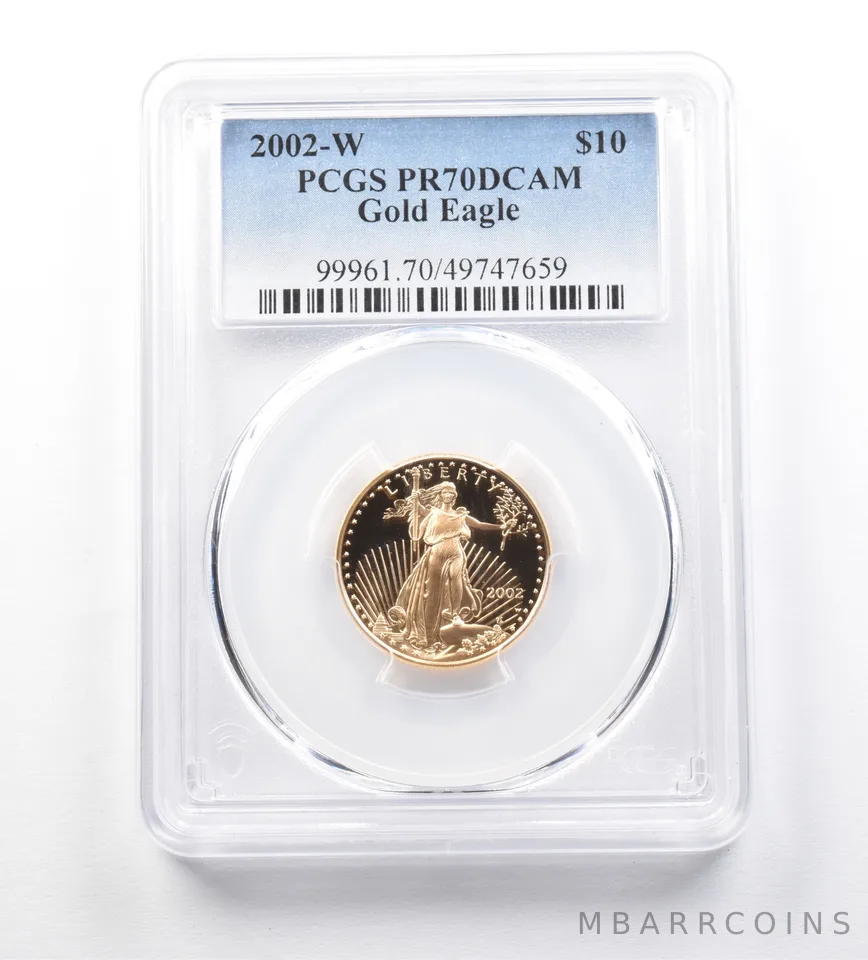 2002-W $10 American Gold Eagle 1/4 Oz Gold PR70 DCAM PCGS
