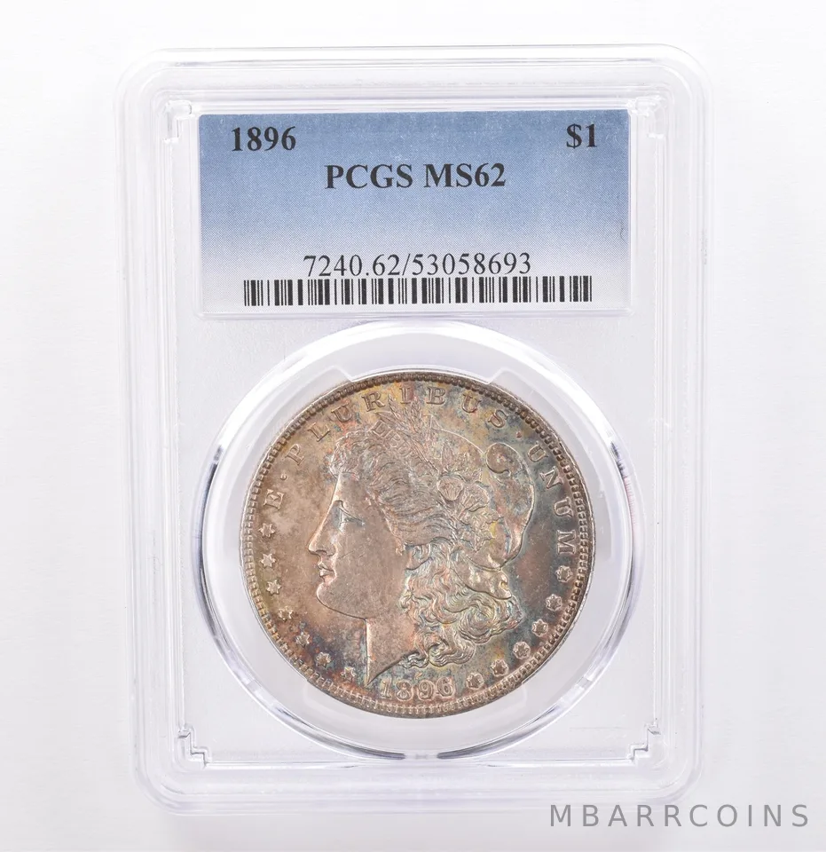 1896 Morgan Silver Dollar MS62 PCGS Beautiful Tone *9297