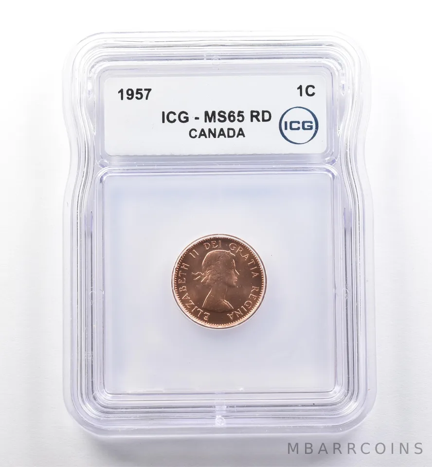 1957 Canada 1 Cent MS65 RD ICG *0265