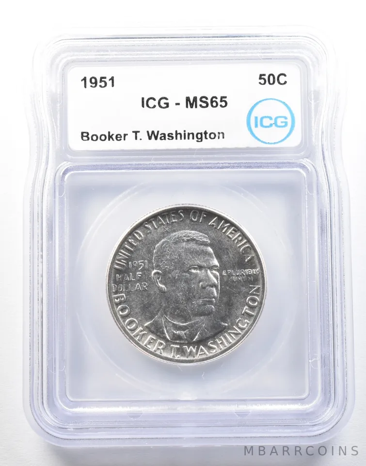 1951 Booker T Washington Commemorative Half Dollar MS65 ICG a0123