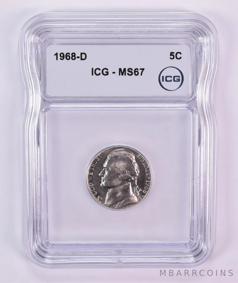 1968-D Jefferson Nickel MS67 ICG