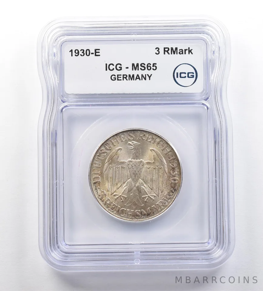 1930 E Germany 3 Reich Marks MS65 ICG *7648