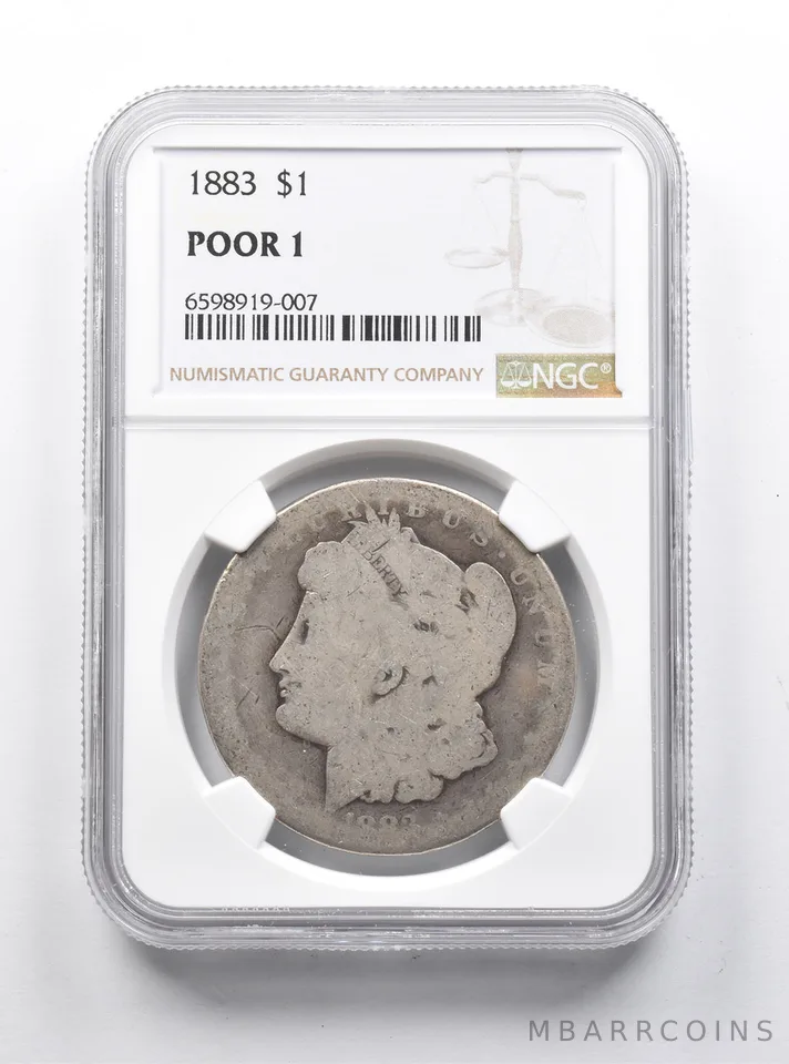 POOR 1 1883 Morgan Silver Dollar NGC Lowball Pocket Piece *1178