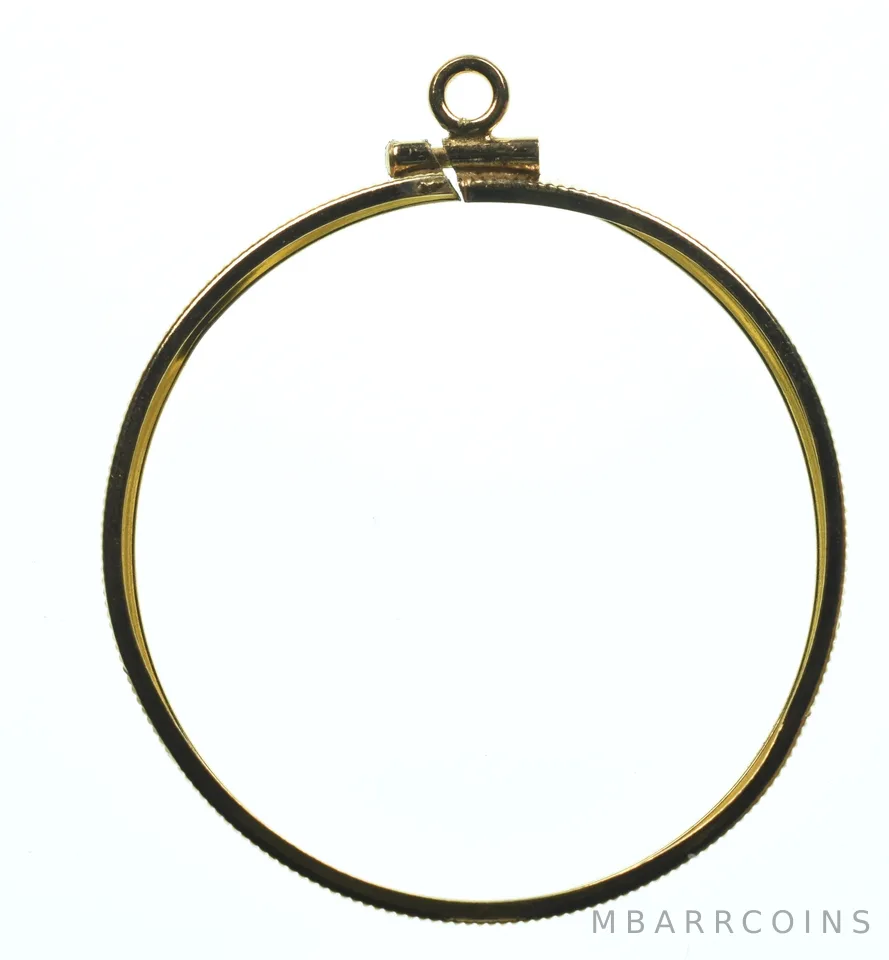 14K 37.08mm Gold Filled 50 Peso Mexico Coin Bezel Pendant Frame Edge *1455