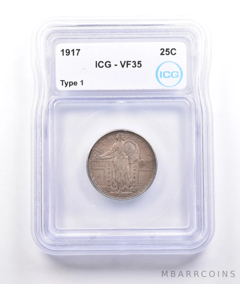 1917 Standing Liberty Quarter Type 1 VF35 ICG *6867